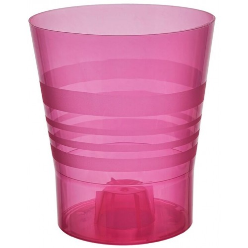PLASTKON Dekorativní květináč Orchid 15 cm transparentní červená