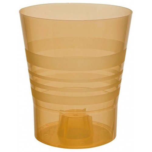 PLASTKON Dekorativní květináč Orchid 15 cm transparentní oranžová