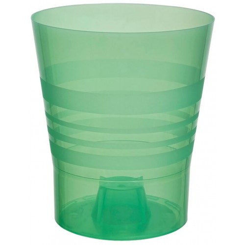 PLASTKON Dekorativní květináč Orchid 13 cm transparentní zelená