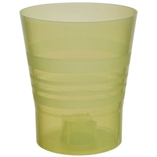 PLASTKON Dekorativní květináč Orchid 13 cm transparentní žlutá