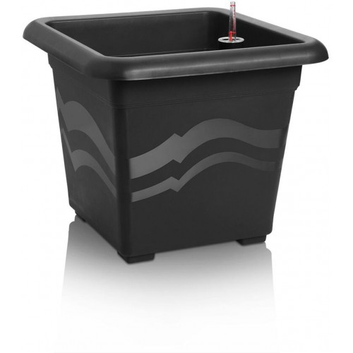 PLASTKON Samozavlažovací hranatý květináč Quattro Aqua Pro 50 cm antracit