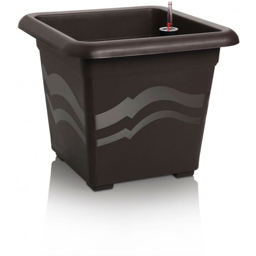 PLASTKON Samozavlažovací hranatý květináč Quattro Aqua Pro 50 cm hnědá