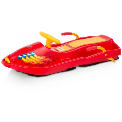 PLASTKON Řiditelný bob Snow Boat červená
