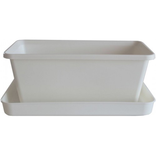PLASTKON Truhlík Small window box s miskou 20 cm bílá PLASTKON Truhlík Small window box s miskou 20 cm bílá