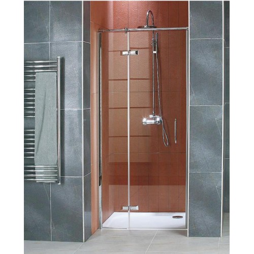 RONAL PL Pur Light jednokřídlé dveře + pevná stěna, 80cm, vlevo, aluchrom/čiré PLG08005007