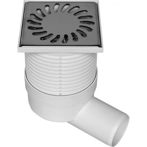 Podlahová vpusť boční DN 50 ( PVB50N1) 100 x 100 mm, nerez 413