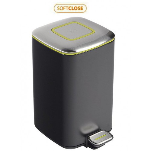 SAPHO REGENT Odpadkový koš 32l, Soft Close, broušená nerez, černá DR313