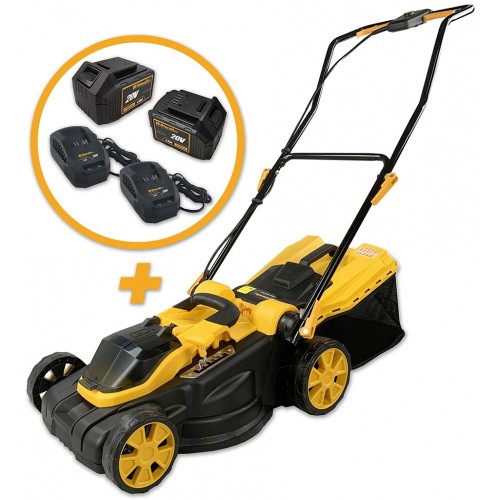 VÝPRODEJ Riwall PRO RALM 3820 set akumulátorová travní sekačka + 2x 4Ah baterie + 2x nabíječka 20 V AM18E2001003B PO SERVISE!!