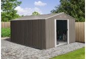 Riwall PRO RMSA 12x10 Brown - zahradní domek kovový 3 x 3,7 m SD-X1210-H170C-B