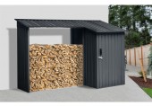 Riwall PRO RMWS 3x9 Anthracite - přístřešek na dřevo s kůlnou 2,7 x 1,6 m WS-XDB-E-A