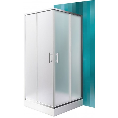 ROLTECHNIK Čtvercový sprchový kout s dvoudílnými posuvnými dveřmi ORLANDO NEO/900 brillant/matt glass N0655