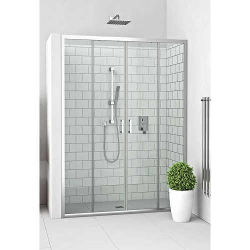 ROLTECHNIK Čtyřdílné sprchové dveře posuvné pro instalaci do niky LLD4/1400 brillant/transparent 574-1400000-00-02