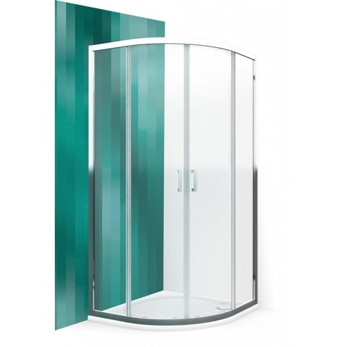 ROLTECHNIK Čtvrtkruhový sprchový kout s dvoudílnými posuvnými dveřmi LLR2/800 brillant/transparent 555-8000000-00-02