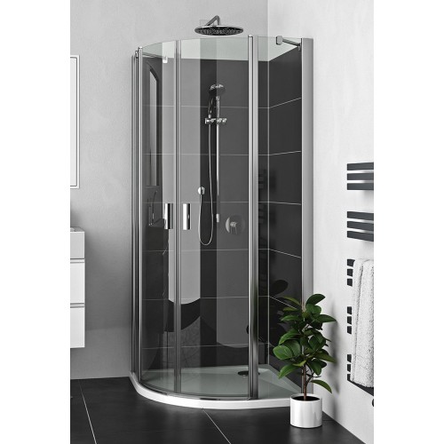 ROLTECHNIK Čtvrtkruhový sprchový kout s dvoukřídlými otevíracími dveřmi LZR2/1000 brillant/transparent 225-1000000-00-02