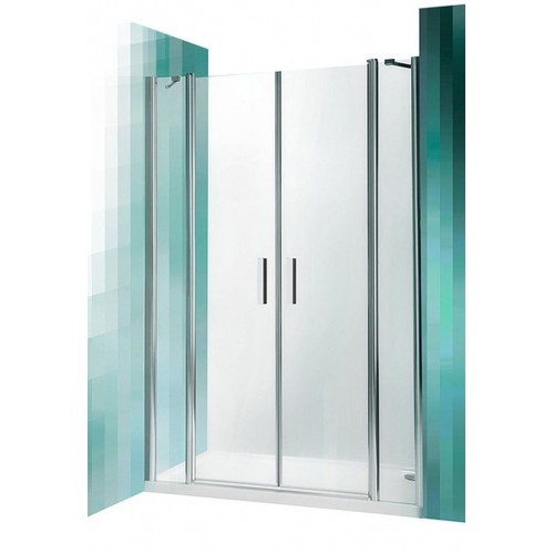 ROLTECHNIK Sprchové dveře dvoukřídlé TDN2/1300 stříbro/transparent 721-1300000-01-02
