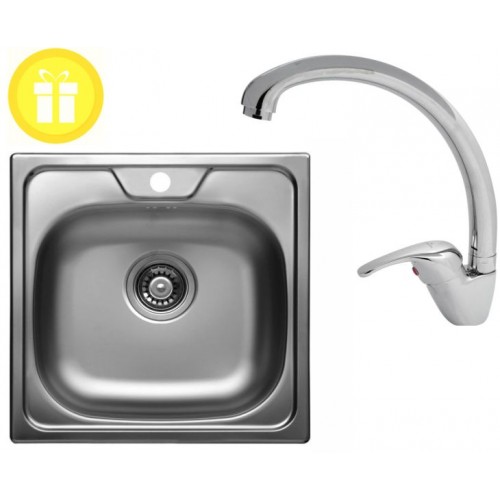 ALVEUS Set dřez Allux 70 + baterie Grandia + dárek