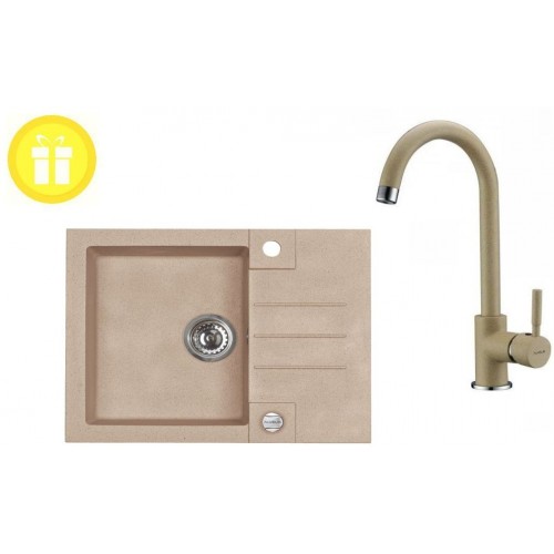 ALVEUS set dřez Rock 30 + baterie AM 120 v béžové + dárek