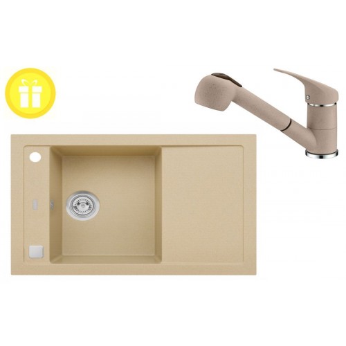 ALVEUS Set dřez Formic 30 + baterie AM 20 v béžové + dárek