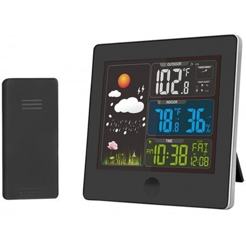 SOLIGHT meteostanice, barevný LCD, teplota, vlhkost,RCC, černá TE80 SOLIGHT meteostanice, barevný LCD, teplota, vlhkost,RCC, černá TE80