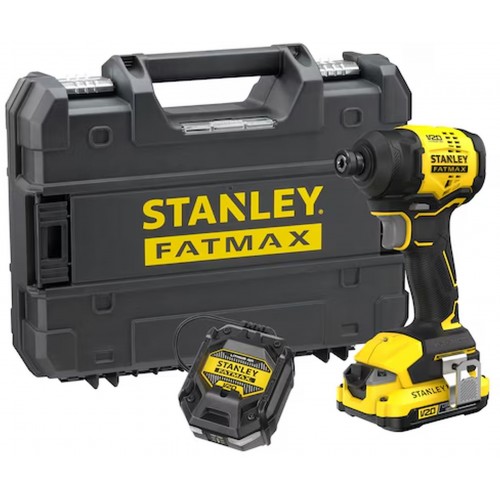 STANLEY SFMCF811D1T FatMax V20 Bezuhlíkový aku rázový utahovák 1/4" (18V/1x2,0Ah), kufr STANLEY SFMCF811D1T FatMax V20 Bezuhlíkový aku rázový utahovák 1/4" (18V/1x2,0Ah), kufr