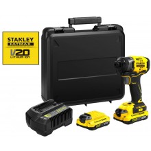 STANLEY SFMCF820D2K FatMax V20 Aku rázový utahovák třírychlostní 1/4" (18V/2x2,0Ah), kufr