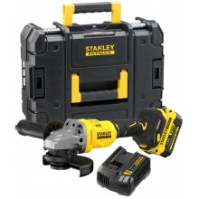 STANLEY SFMCG710M1T FatMax V20 Bezuhlíková aku úhlová bruska 125mm (18V/1x4,0Ah), kufr