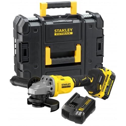 STANLEY SFMCG710M1T FatMax V20 Bezuhlíková aku úhlová bruska 125mm (18V/1x4,0Ah), kufr STANLEY SFMCG710M1T FatMax V20 Bezuhlíková aku úhlová bruska 125mm (18V/1x4,0Ah), kufr