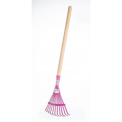 Hrábě planžetové s násadou kov/dřevo 80cm, růžové Hrábě planžetové s násadou kov/dřevo 80cm, růžové