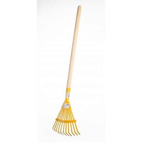 Hrábě planžetové s násadou kov/dřevo 80cm, žluté