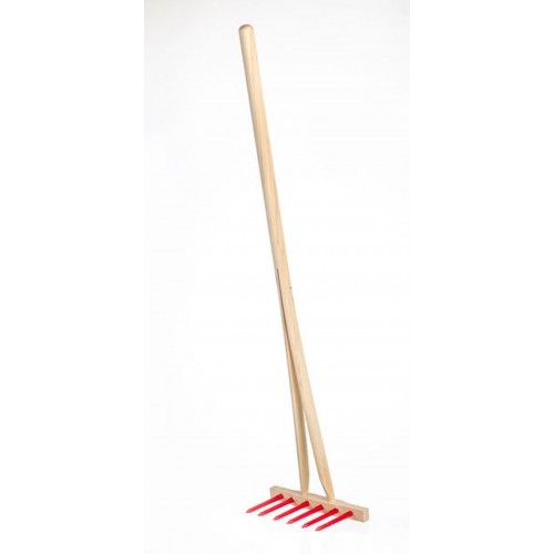 Hrábě dřevo/plast 90cm, červené