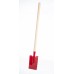 Rýč s násadou rovný kov/dřevo 80cm, červený
