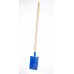 Rýč s násadou rovný kov/dřevo 80cm, modrý