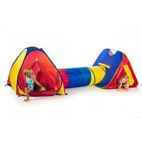 Stan 2ks s tunelem 105x105x95cm a 47x180cm samorozkládací polyester/kov Stan 2ks s tunelem 105x105x95cm a 47x180cm samorozkládací polyester/kov