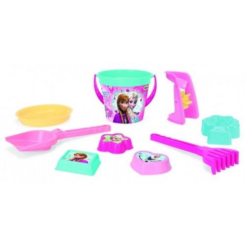 Set na písek plast 9ks Ledové království/Frozen Wader v síťce