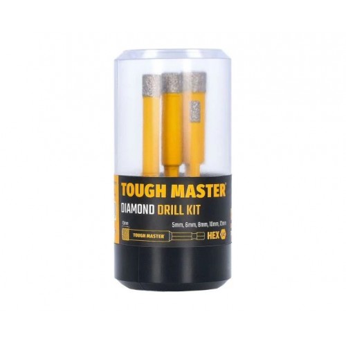 Tough Master TM-DDK5 Sada diamantových vrtáků o velikostech 5 mm, 6 mm, 8 mm, 10 mm a 12 mm, 5ks