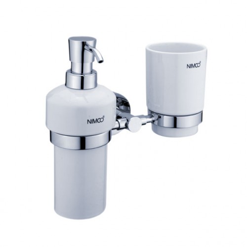 NIMCO UNIX dávkovač mýdla 200 ml a držák pohárku, keramika UN1305831K-26 NIMCO UNIX dávkovač mýdla 200 ml a držák pohárku, keramika UN1305831K-26