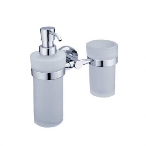 NIMCO UNIX dávkovač mýdla 200 ml a držák sklenky, rosené sklo UN 1305831W-26