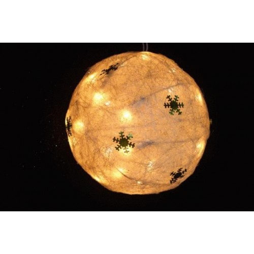 Vánoční KOULE sisal s vločkami průměr 25cm, VS405