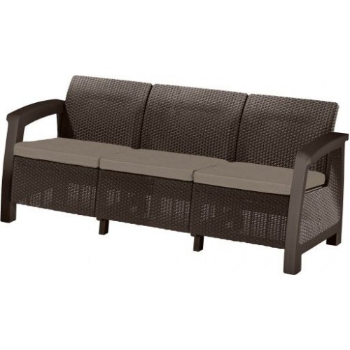 KETER BAHAMAS LOVE SEAT MAX Pohovka, 182 x 70 x 79cm, ratan, hnědá/šedo-béžová 17205920