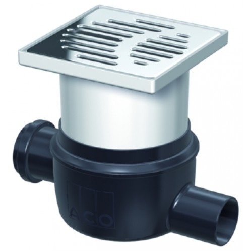 ACO EasyFlow Podlahová vpusť 150 x 150mm, sklon odtoku 1,5°, boční přítok 2500.00.77