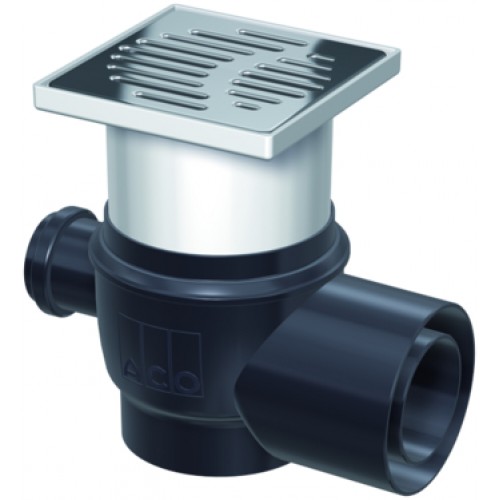 ACO EasyFlow Podlahová vpusť 150 x 150mm sklon 1,5° boční přítok DN 50, odtok DN70 / DN 100 2700.00.77