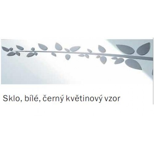 ACO ShowerDrain E odtokový rošt 1000 mm, sklo bílé, černý květinový vzor 9010.57.20