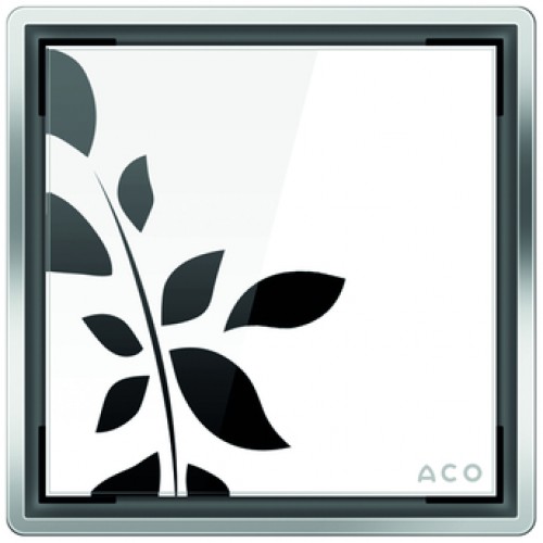 ACO ShowerDrain Easyflow designový kryt s květinovým vzorem, bílý 5141.38.05