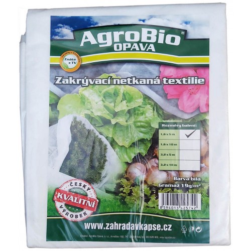 AgroBio netkaná textilie 19 g/m2 1,6x10 m, bílá