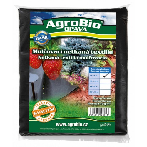 AgroBio netkaná textilie 40 g/m2 1,6x10 m, černá AgroBio netkaná textilie 40 g/m2 1,6x10 m, černá
