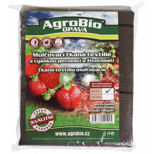 AgroBio tkaná textilie 100 g/m2 1,6x10 m, hnědá