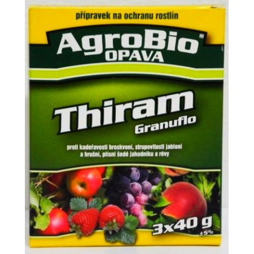 AgroBio THIRAM GRANUFLO 3x40 g Fungicid k ochraně broskvoní, jabloní, jahodníku 003229