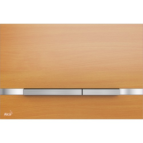 ALCAPLAST Flat Wood Ovládací tlačítko pro předstěnové systémy, kov-dekor dřeva STRIPE-BEECH
