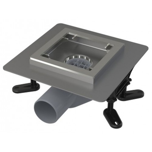 ALCAPLAST Podlahová vpust nerezová nízká 130×130 mm boční APV120 ALCAPLAST Podlahová vpust nerezová nízká 130×130 mm boční APV120