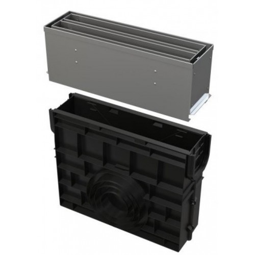 ALCAPLAST Venkovní žlabová vpust štěrbinová s nástavcem 160 mm, nerez AVZ101R-R324R ALCAPLAST Venkovní žlabová vpust štěrbinová s nástavcem 160 mm, nerez AVZ101R-R324R